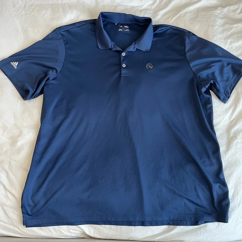 Adidas Blue Polo Golf short sleeve Shirt size 2xl
